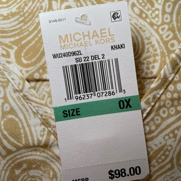 Michael by Michael Kors Paisley Print Ruffled Sleeve Top sz 0X - Picture 4 of 11